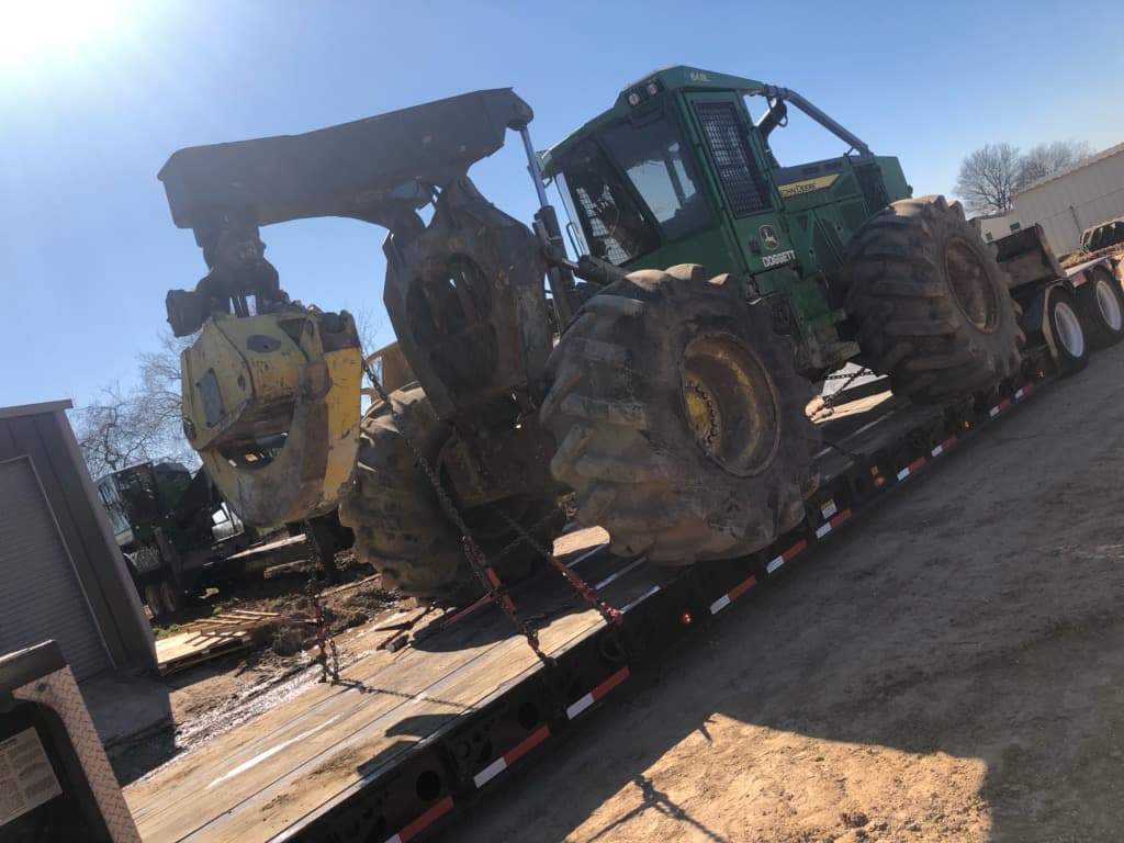 John Deere 648L wheel loader at the job site